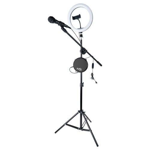 foto del prodotto karaoke meme music 61359 lee stage microphone wireless con anello led