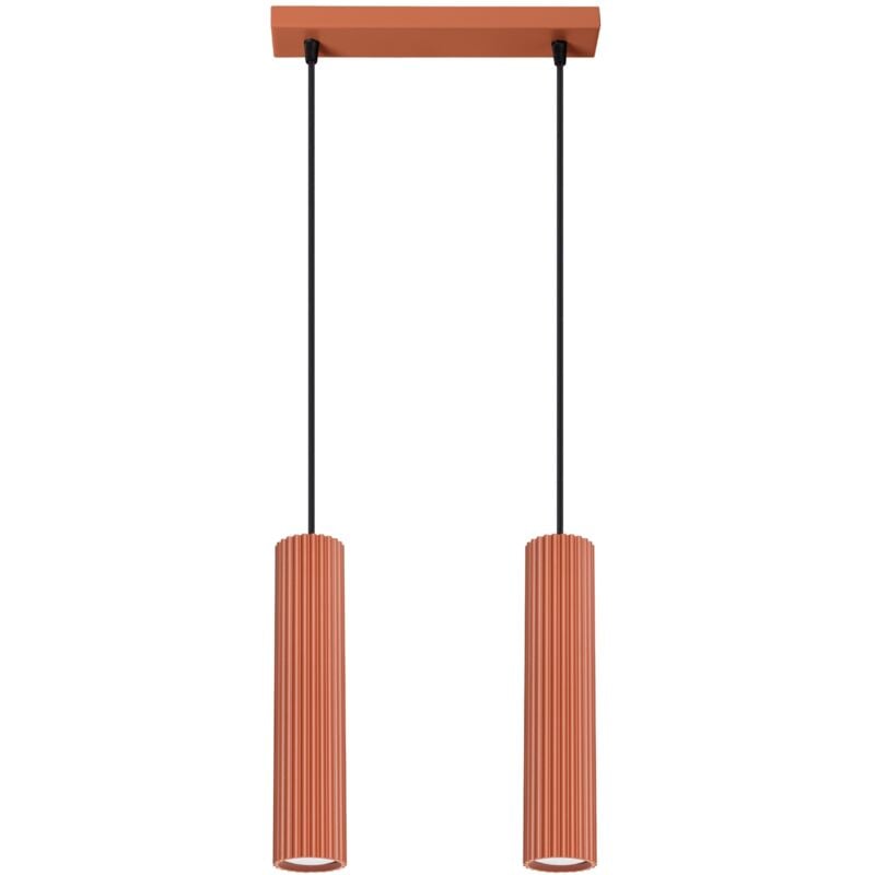 foto del prodotto karbon lampadario minimalista a 2 luci rosso ocra - sollux