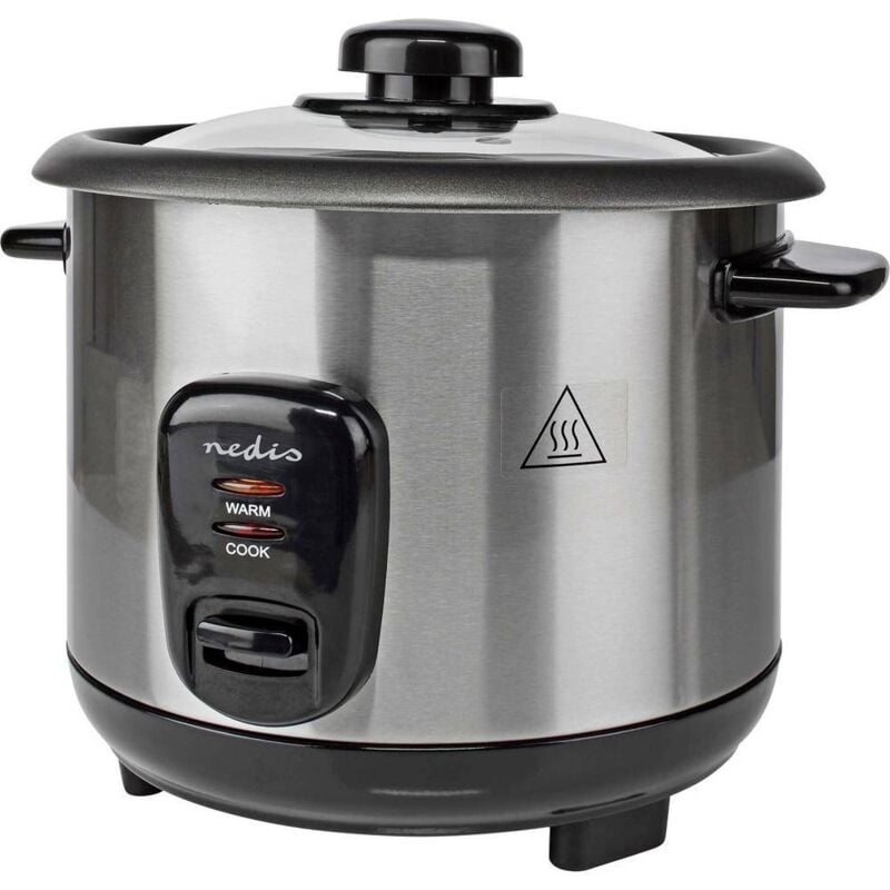 foto del prodotto karc110al cuoci riso argento, nero spia luminosa, rivestimento antiaderente - nedis
