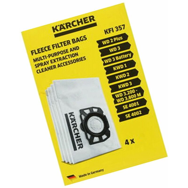 foto del prodotto karcher 4 sacchetti per la polvere originali aspirapolvere k rcher 43651335056021196982