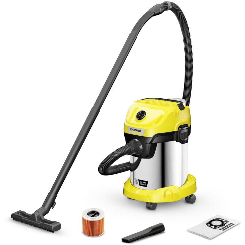 foto del prodotto karcher bidone aspiratutto solido liquidi a batteria wd 3 18 s v 17 20 potenza allacciata 270 w capacit vano raccolta 17 l materiale vano