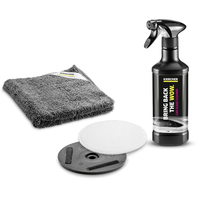 foto del prodotto karcher kit per la pulizia del vetro dell auto, ideale da utilizzare con edi 4 per disincrostare qualsiasi tipo di sporco