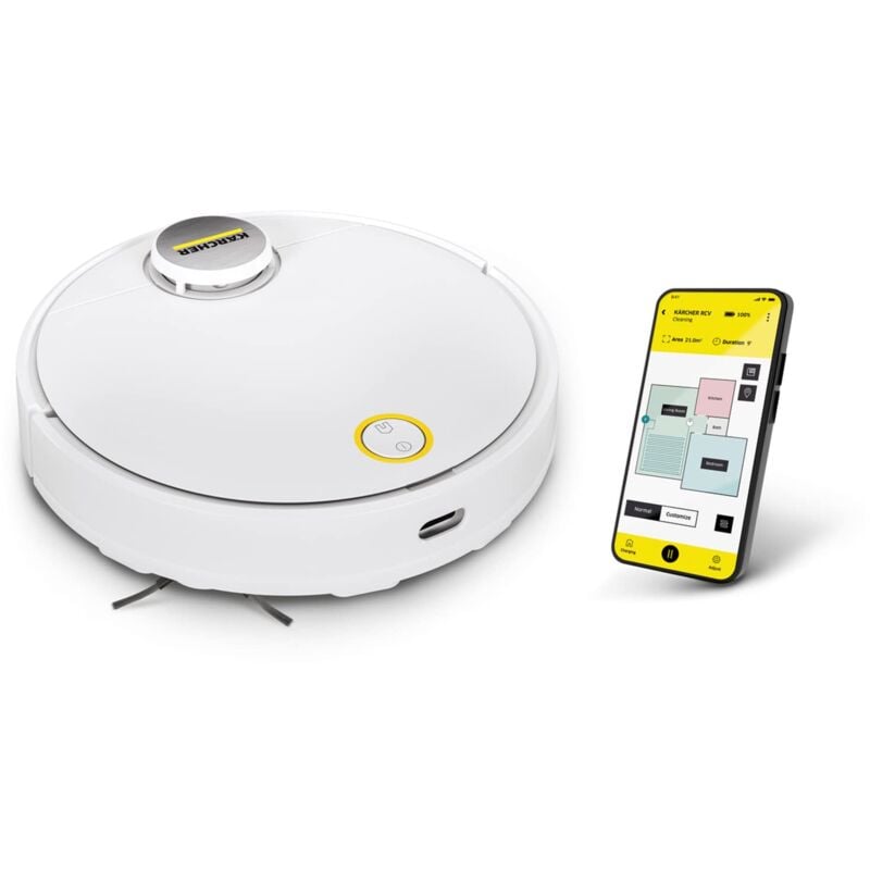 foto del prodotto karcher robot aspira e lava rcv 3 tempo di ricarica della batteria 230 min capacit della batteria 3.2 ah autonomia per carica 120 min