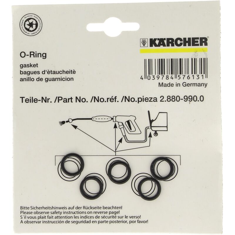 foto del prodotto karcher set di 5 guarnizioni 2.880 990.0 per idropulitrice