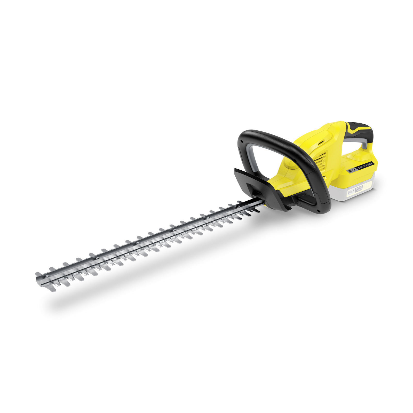 foto del prodotto karcher tagliasiepi a batteria hge 18 45 battrey piattaforma batteria piattaforma battery power 18 v lunghezza lama 45 cm spazio tra i denti della lama 18 mm