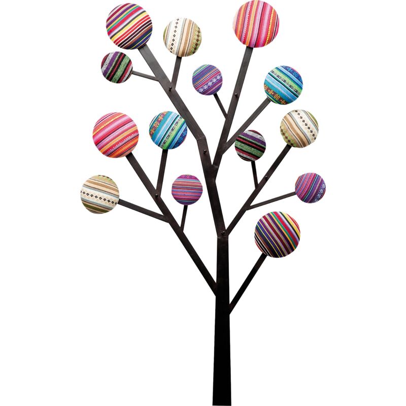 foto del prodotto kare design appendiabiti bubble tree, forma albero, multicolore, 111x65x7cm, 6 ganci ornamentali tipo bottoni