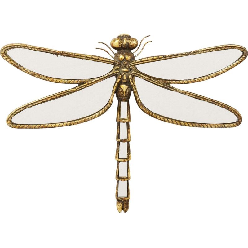 foto del prodotto kare design decorazione da parete dragonfly mirror, oro a specchio, 35cm, libellula, riflessi di luce