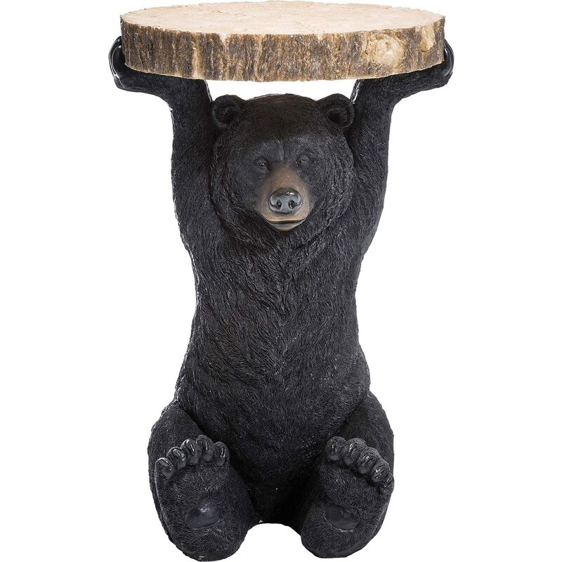 foto del prodotto kare design tavolino d appoggio animal bear, marrone, altezza 53cm, 33cm, orso, animali, ripiano in legno