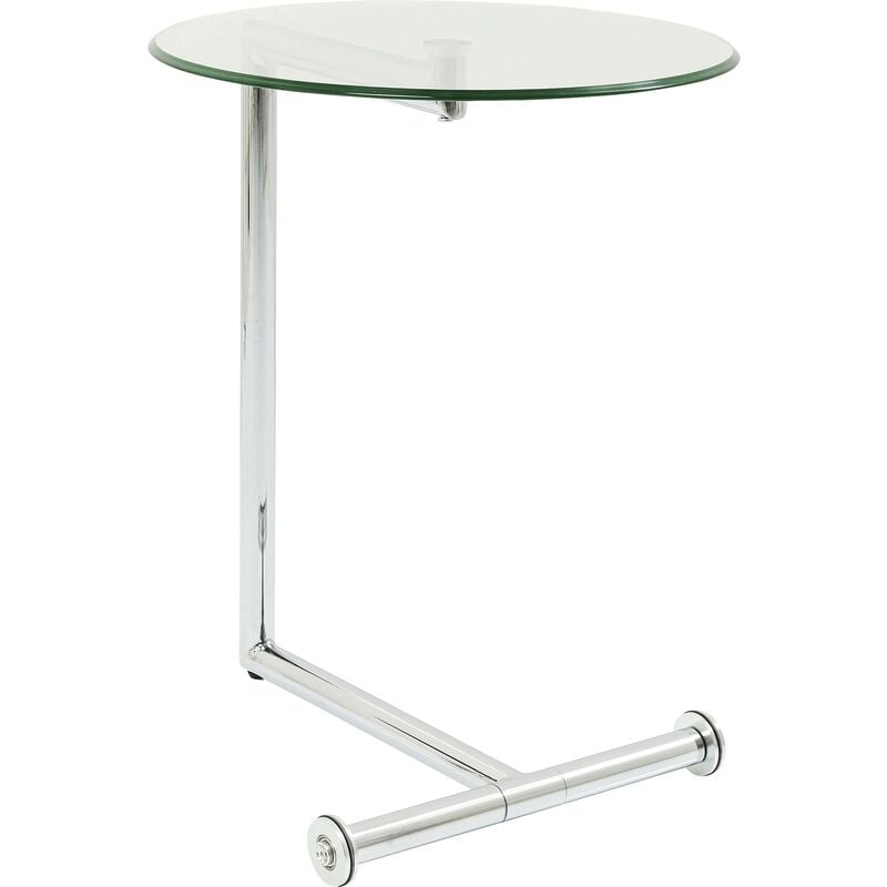 foto del prodotto kare design tavolino d appoggio easy living, trasparente argento, 62x 46x51, tondo, stile minimalista, piccoli spazi, stile moderno, camera da