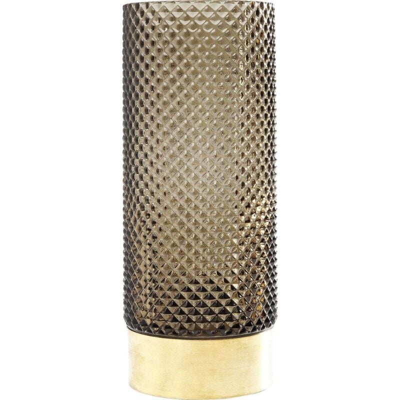 foto del prodotto kare design vaso barfly dark green, verde oliva, 25cm, vetro colorato ottone spazzolato,