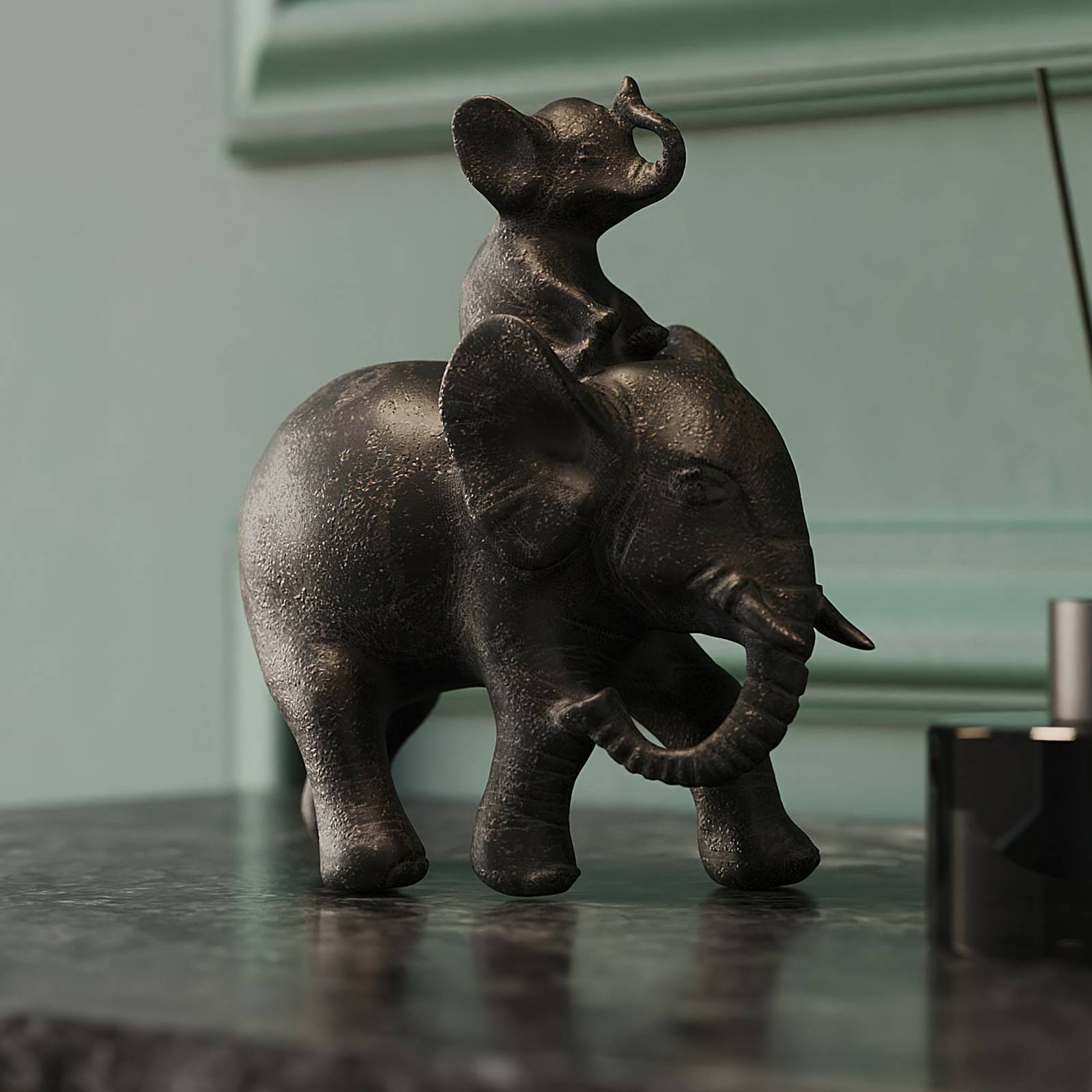 foto del prodotto kare statuetta decorativa elefante dumbo uno, poliresina, marrone, h 19 cm