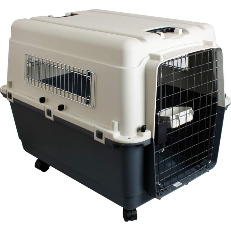 foto del prodotto karlie 513773 nomad - gabbia trasportino aereo rigido per animali, soddisfa i requisiti iata, plastica, 81 x 56 x 59 cm