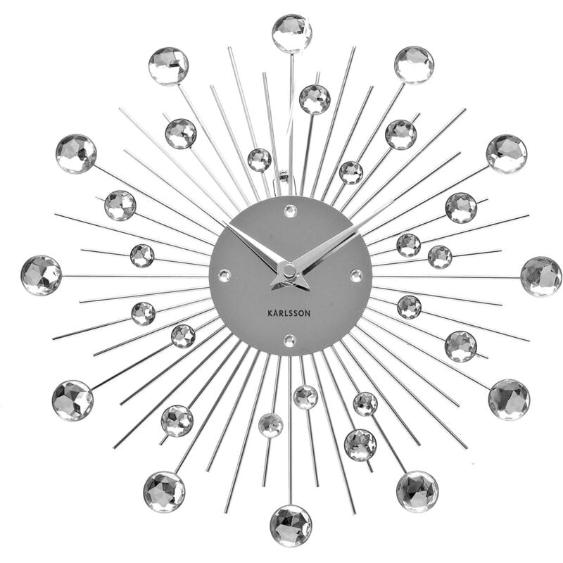 foto del prodotto karlsson ka4860 sunburst crystal orologio da muro, argento, plastica, metallo, sonstige