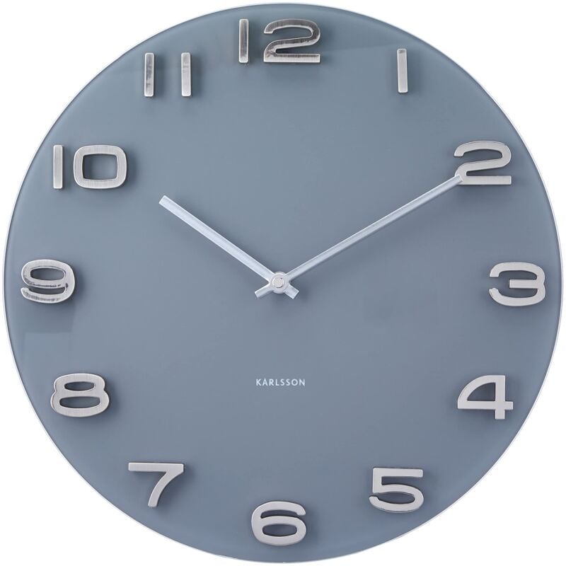 foto del prodotto karlsson orologio da parete rotondo, in vetro, stile vintage, colore grigio