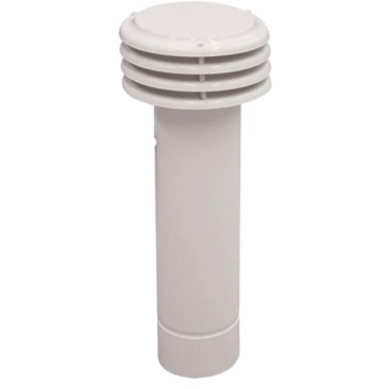 foto del prodotto kasart esalatore fumaiolo antivento in lamiera smaltata colore bianco altezza 45 cm per canne fumarie di stufe e caldaie bianco 8 cm