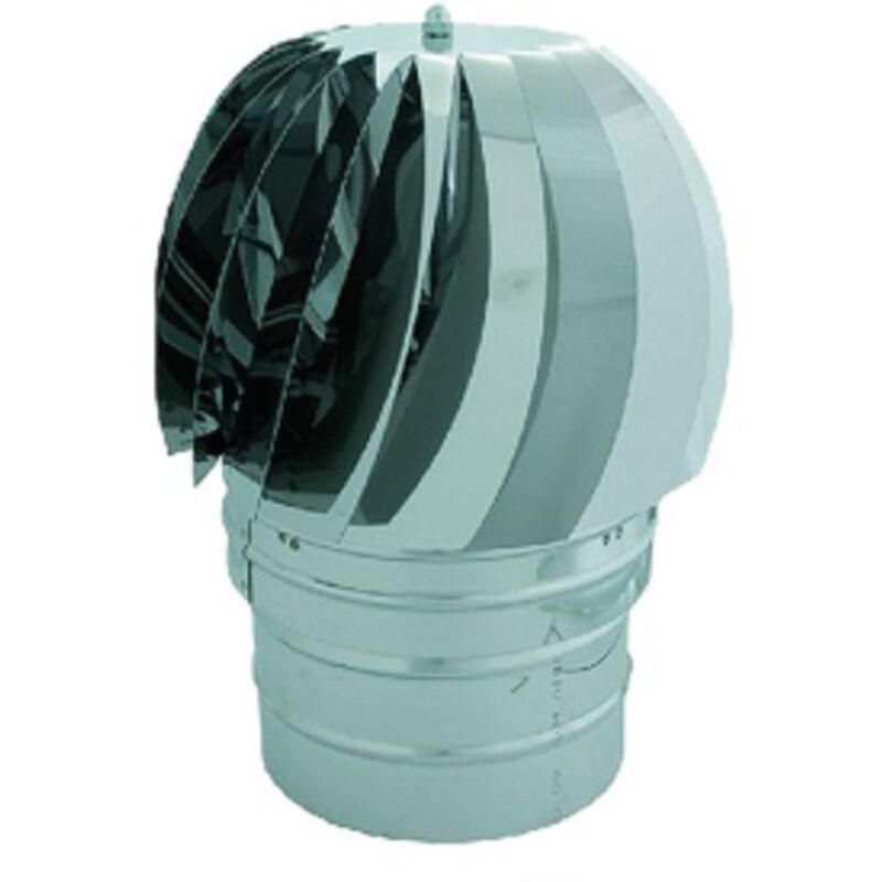 foto del prodotto kasart fumaiolo radiante in acciaio inox con cuscinetto a bagno d olio base tonda per canna fumaria di camino e stufa acciaio inox 12 cm
