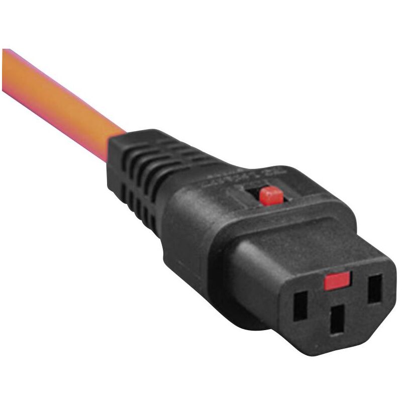 foto del prodotto kash cavo di alimentazione iec presa iec c13 spina schuko angolata nero, arancione 2.00 m 1 pz.