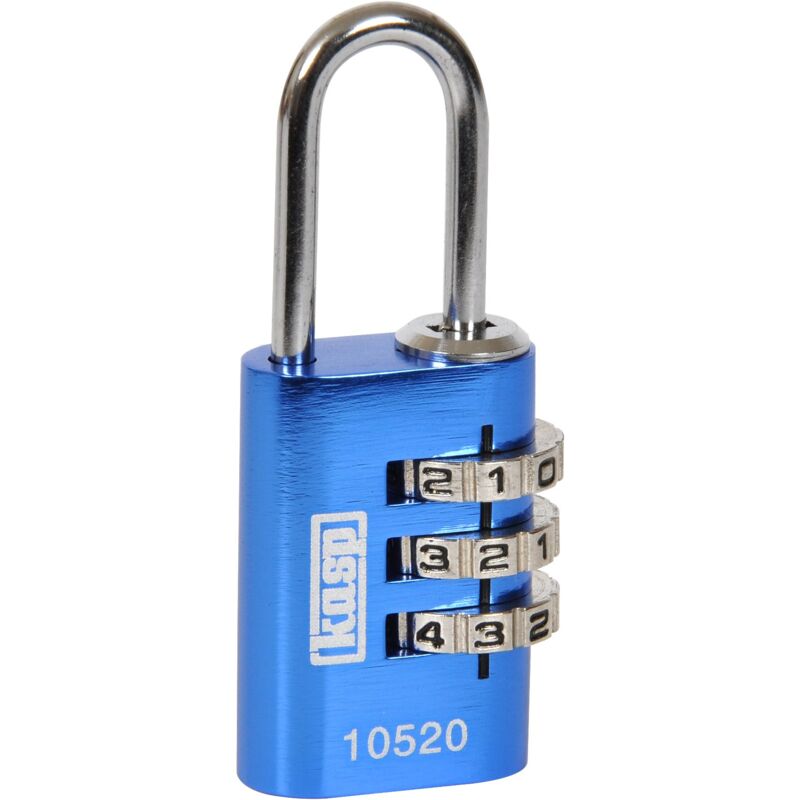 foto del prodotto kasp k10520blud lucchetti a combinazione, alluminio, 20 mm, blu