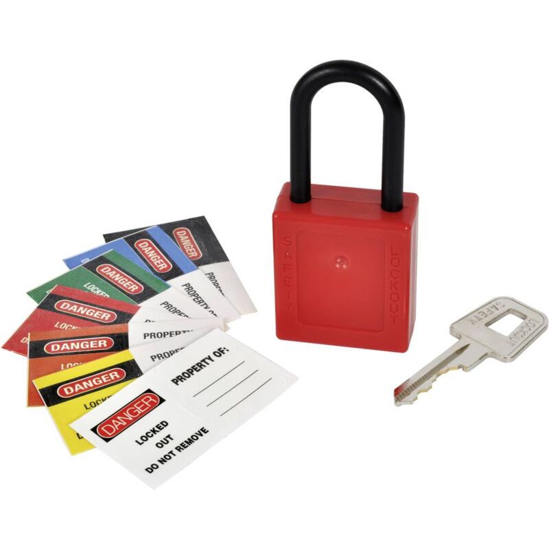foto del prodotto kasp k80040 lucchetto chiavi diverse antiscintilla rosso serratura a chiave