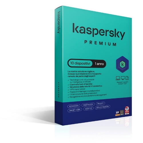 foto del prodotto kaspersky slimbox premium 1 user 10 device kl1047t5kfs ssb
