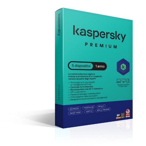 foto del prodotto kaspersky slimbox premium 1 user 5 device kl1047t5efs ssb
