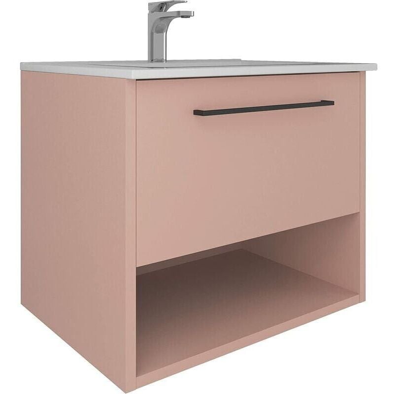 foto del prodotto kassia mobile da bagno soho 60x50x45 cm rosa con lavabo in ceramica e chiusura soft close 