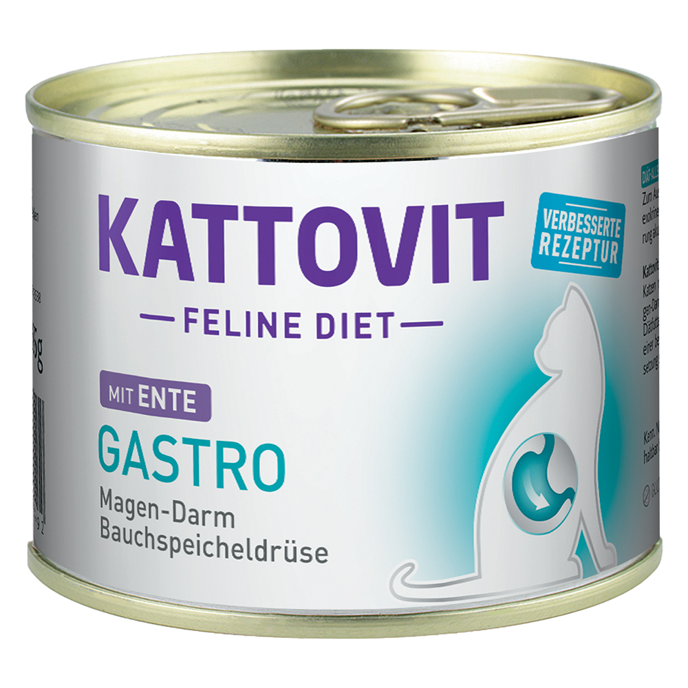 foto del prodotto kattovit gastro 6 x 185 g alimento umido per gatti anatra