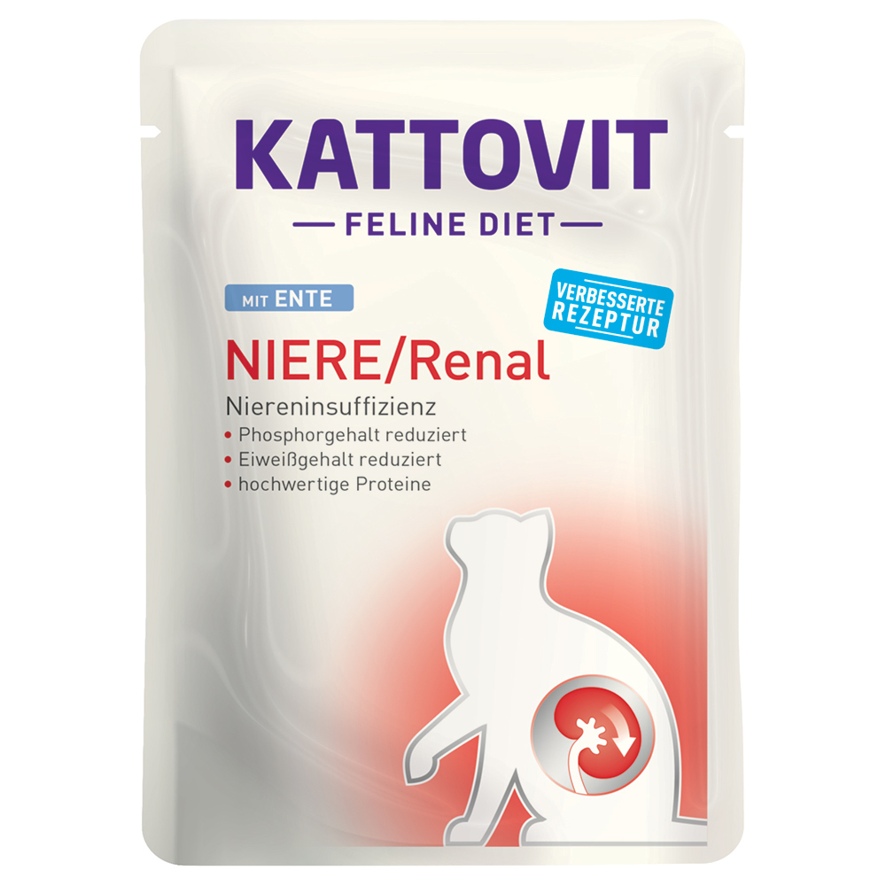 foto del prodotto kattovit renal in busta 6 x 85 g alimento umido per gatti anatra