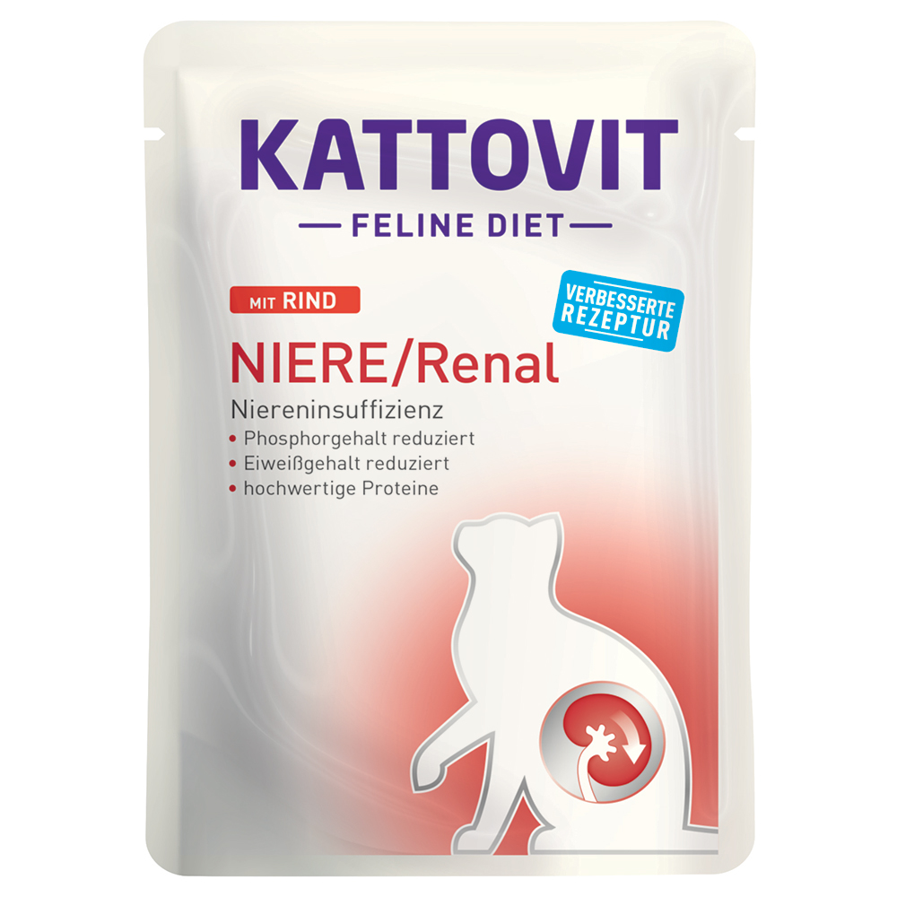 foto del prodotto kattovit renal in busta 6 x 85 g alimento umido per gatti manzo