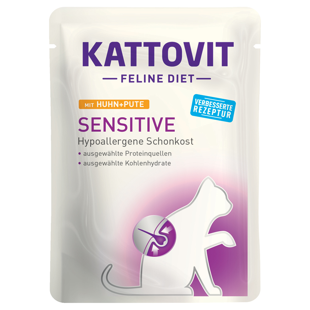 foto del prodotto kattovit sensitive buste 6 x 85 g alimento umido per gatti pollo tacchino
