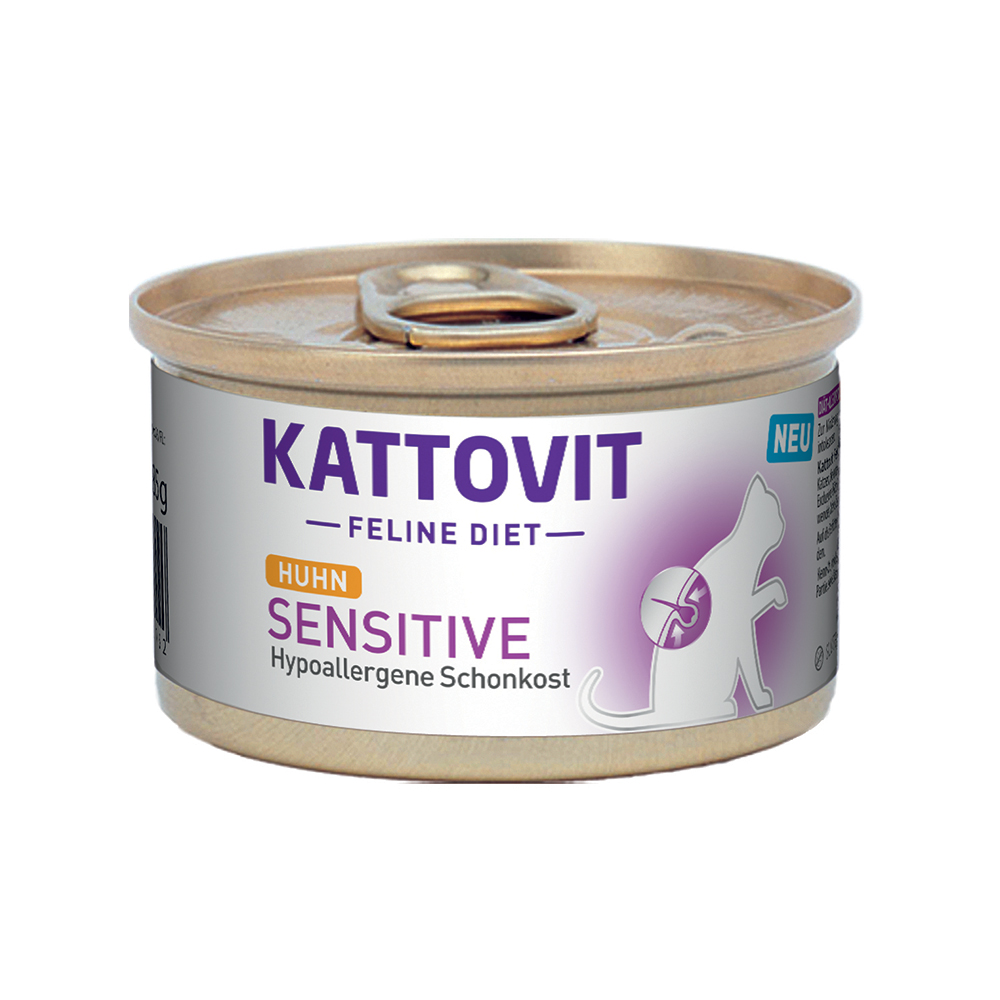 foto del prodotto kattovit sensitive ipoallergenico 6 x 85 g alimento umido per gatti pollo