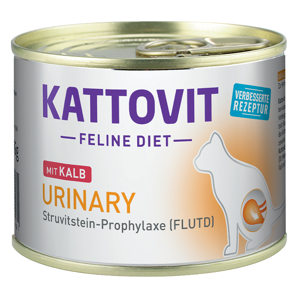 foto del prodotto kattovit urinary calcoli struvite 12 x 185 g alimento umido per gatti - vitello