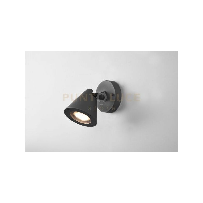 foto del prodotto kaveri applique da esterno cono fusione alluminio antracite h. 11cm ip44 1 luce attacco gu10