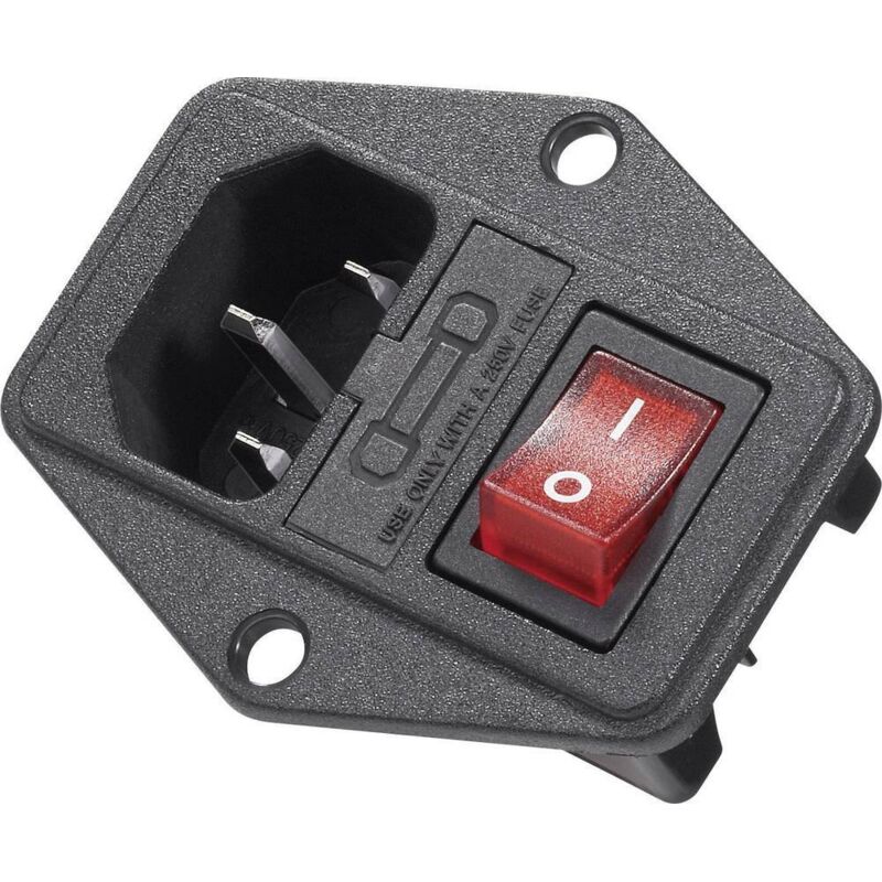 foto del prodotto kb k b 59jr101 1fr lr connettore iec 42r spina verticale tot poli 2 pe 6 a, 10 a nero 1 pz.