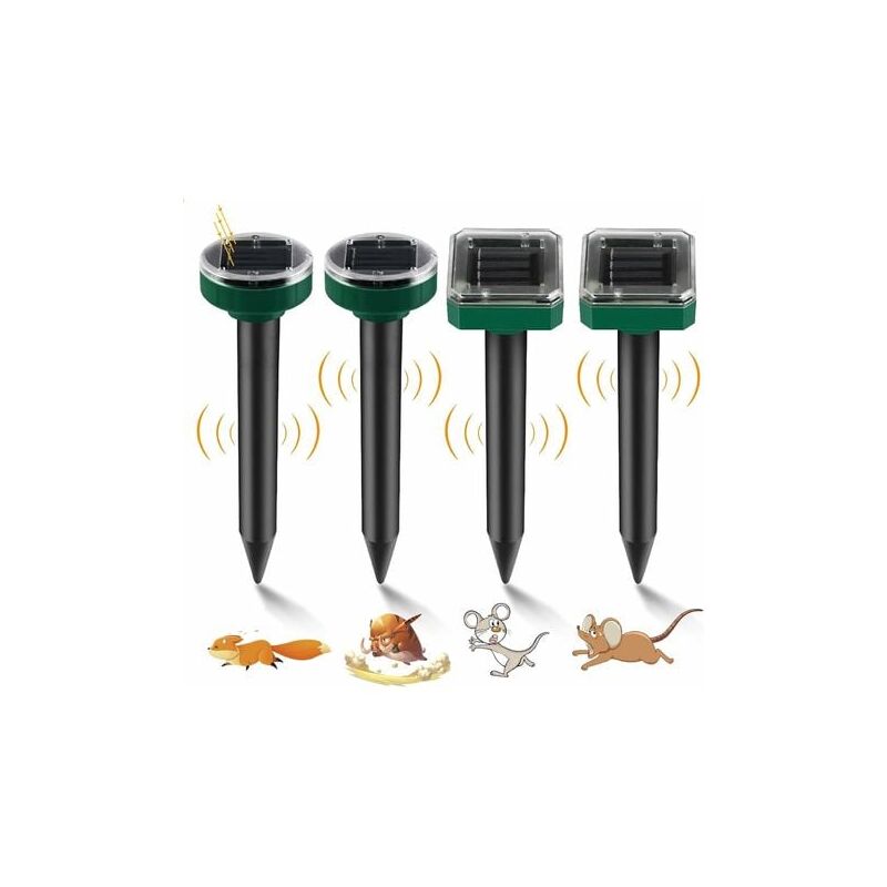 foto del prodotto kcvv 4 confezioni di repellente solare per talpe, repellente per serpenti ad ultrasuoni, cacciatore di talpe, repellente per topi ad ultrasuoni,