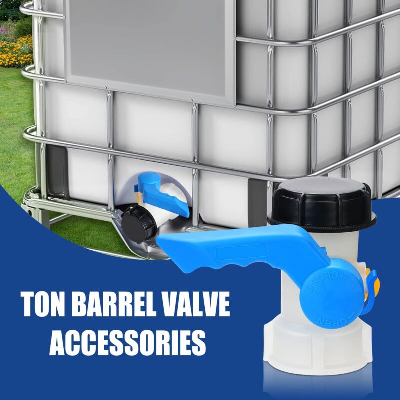 foto del prodotto kcvv adattatore ibc 60mm a 60mm valvola serbatoio 1000l in plastica, attacco serbatoio 1000 litri per cisterna acqua piovana, contenitore