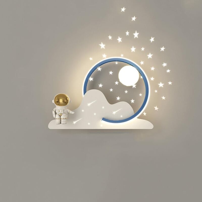 foto del prodotto kcvv applique da parete a led astronauta per cameretta dei bambini, lampada da parete dimmerabile da comodino, luce notturna con proiezione di