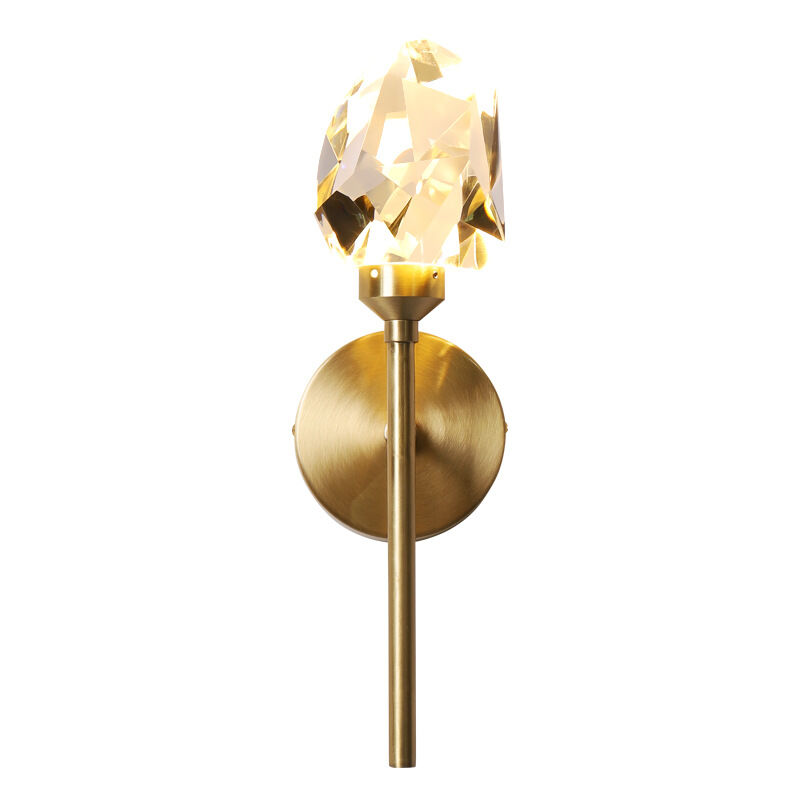 immagine 0 del prodotto kcvv applique da parete in cristallo a testa singola, mini applique in ottone, applique da comodino, applique da parete moderne a led