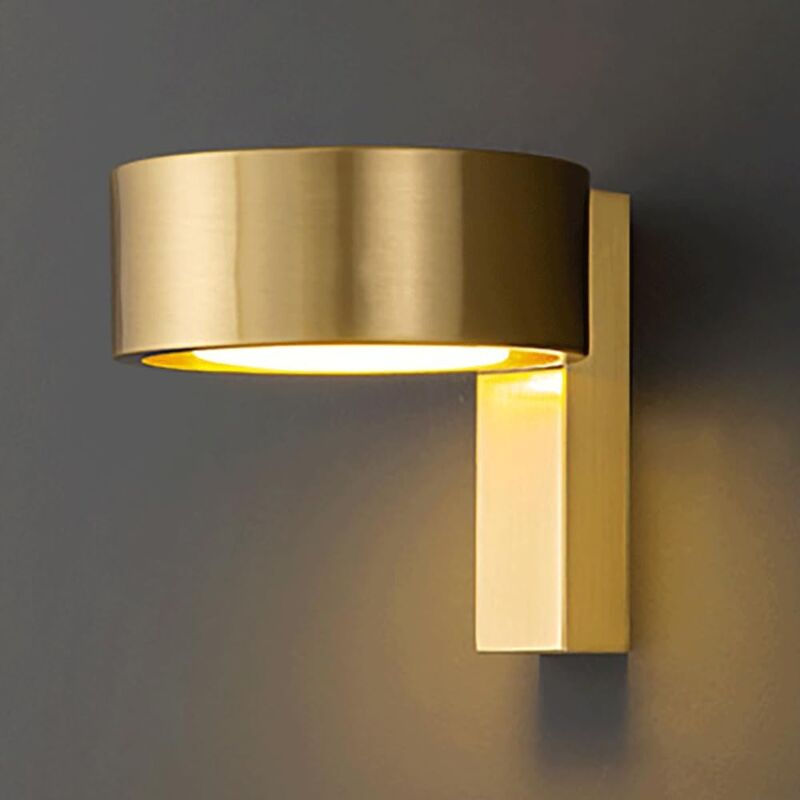foto del prodotto kcvv applique in ottone con paralume in acrilico, moderna applique a led, luci da lettura da comodino, mini applique in rame, applique minimaliste