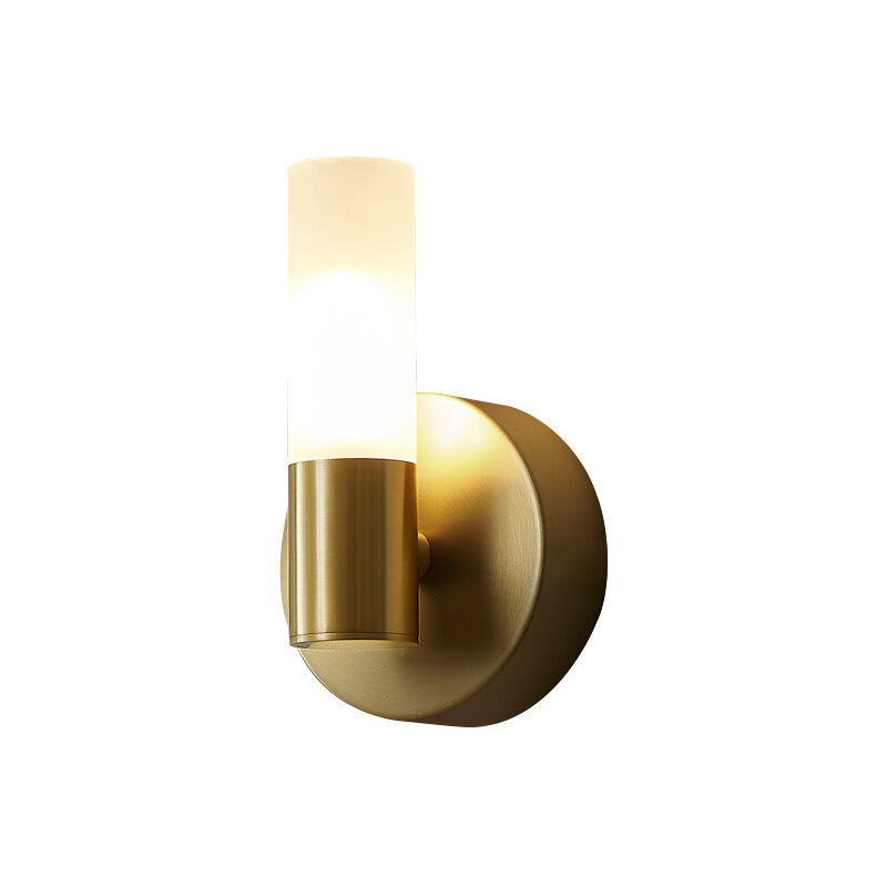 foto del prodotto kcvv applique moderna a led lineare per il bagno vetro satinato bianco e oro applique in ottone applique di met secolo per la camera da letto