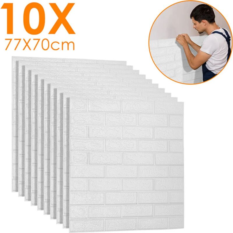 foto del prodotto kcvv - carta da parati 3d, 10 pezzi, rivestimento murale autoadesivo, 77 x 70 cm, pietra artificiale, carta da parati impermeabile