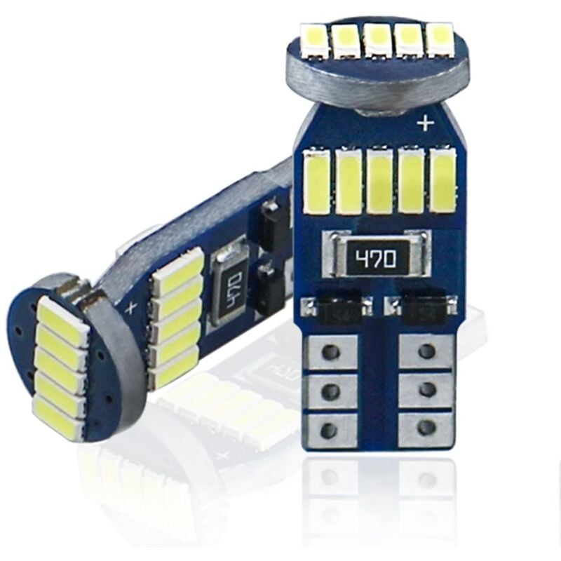 foto del prodotto kcvv - confezione da lampadine led t10 w5w canbus error free 15smd 4014 lampadine led per auto 194 168 2825 bianco 6000k