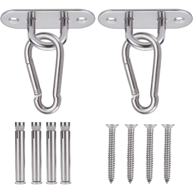 foto del prodotto kcvv ganci da soffitto da 2 pezzi, ganci da soffitto resistenti con acciaio inossidabile sus304 per set da yoga in legno e cemento, amaca, sedia