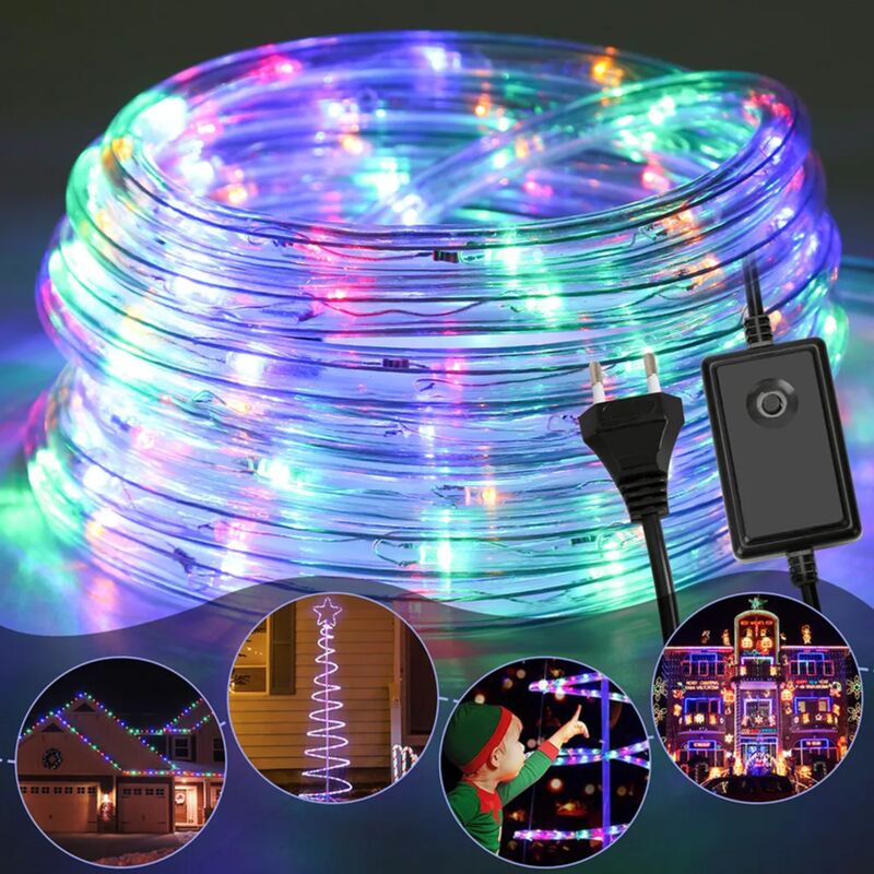 foto del prodotto kcvv guida luminosa a led per illuminazione esterna interna guida luminosa catena luminosa 10m rgb