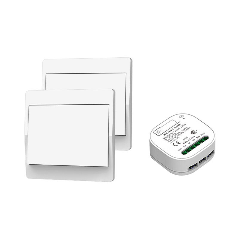 foto del prodotto kcvv interruttore luce con telecomando wireless rf433 e wifi, kit 2 interruttori 1 ricevitore