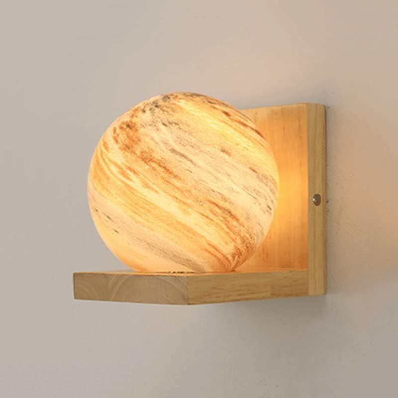 foto del prodotto kcvv lampada da parete in vetro galaxy con paralume, arredamento per la casa, creativit nordica, base in legno, lampada da parete, luce notturna