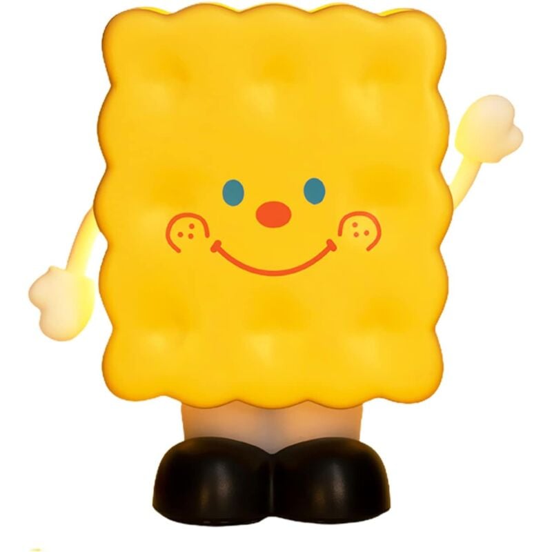 foto del prodotto kcvv lampada per biscotti carina, luci notturne divertenti per adulti, lampada da comodino dimmerabile, luce notturna usb 3d touch, luce soffusa da