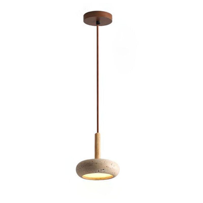 foto del prodotto kcvv lampadari in marmo giallo, lampadari da tavolo da pranzo, lampadari in stile giapponese wabi sabi, lampadari in travertino, lampada da