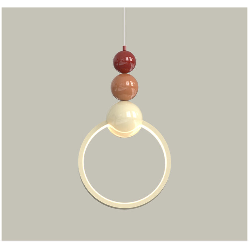 foto del prodotto kcvv lampadario, lampada da comodino nordica color crema per camera da letto, lampada a sospensione per sala da pranzo e soggiorno