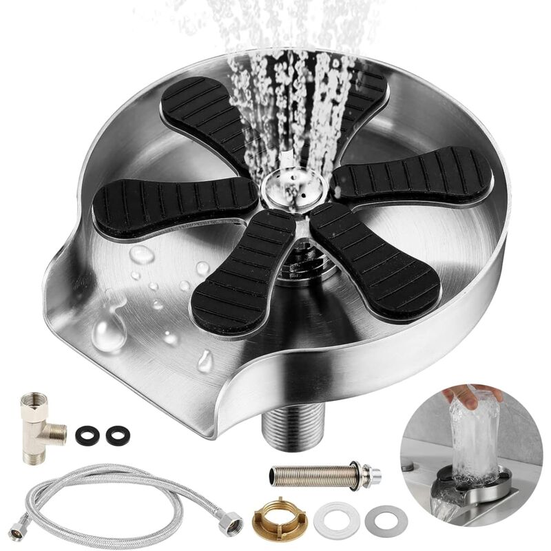 foto del prodotto kcvv lavavetri in acciaio inox, pulitore per vetri ad alta pressione, accessori per lavelli da cucina, bar, ristoranti, bar